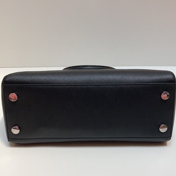 🖤 NWT Authentic Michael Kors Saffiano Leather Lg Satchel Bag - BLACK - Picture 10 of 11